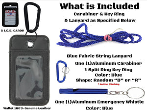 EDOG I.C.E. Lost Child & Medical Alert Parent Locator Neck Wallet | Lanyard | Key Chain | Carabiner | I.C.E. Cards | Leather | Emergency Contacts | Medical | Allergy | Meds | Language