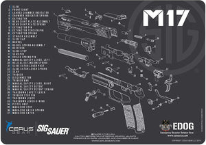 EDOG SIG M17 (Exploded View) PPistol Cleaning Mat & Range Warrior Handgun Cleaning Kit & E.D.O.G. Tac Pak Cleaning Essentials