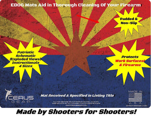 Arizona State ONLY Gun Cleaning Mat – Display Your State Pride Handgun Flag Series 4 Color 3 mm Padded Pad Protects Your Firearm Magazines Bench & Table Surfaces Gun Oil Solvent Resitant