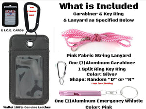 EDOG I.C.E. Lost Child & Medical Alert Parent Locator Neck Wallet | Lanyard | Key Chain | Carabiner | I.C.E. Cards | Leather | Emergency Contacts | Medical | Allergy | Meds | Language