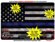 Load image into Gallery viewer, Cerus Gear Thin Blue Line Law Enforcement Promat Honoring Those That Serve &amp; Sacrafice for Us Everyday Pistol Cleaning 12x17 Padded Gun-Work Surface Protector Mat Solvent &amp; Oil Resistant &amp; Bonus