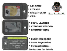 Load image into Gallery viewer, EDOG EDC / TACTICAL 100% LEATHER KEY CHAIN WALLET WITH CARABINER &amp; I.C.E. CARDS