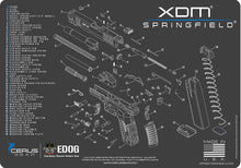 Load image into Gallery viewer, Springfield Armory XDm 5 PC EDOG Cerus Gear Schematic Exploded View Heavy Duty Pistol Cleaning 12x17 Padded Gun-Work Surface Protector Mat Solvent &amp; Oil Resistant &amp; 3 PC Cleaning Essentials &amp; Clenzoil