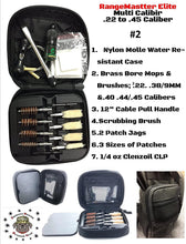 Load image into Gallery viewer, RangeMaster Elite EDC Bag Gun Cleaning Kit- Colorado State Flag Honor &amp; Pride Pistol Mat &amp; with Hoppes Gun Oil No.9 Solvent &amp; Patches Clenzoil CLP 10 Pc Cleaning Accessories Set