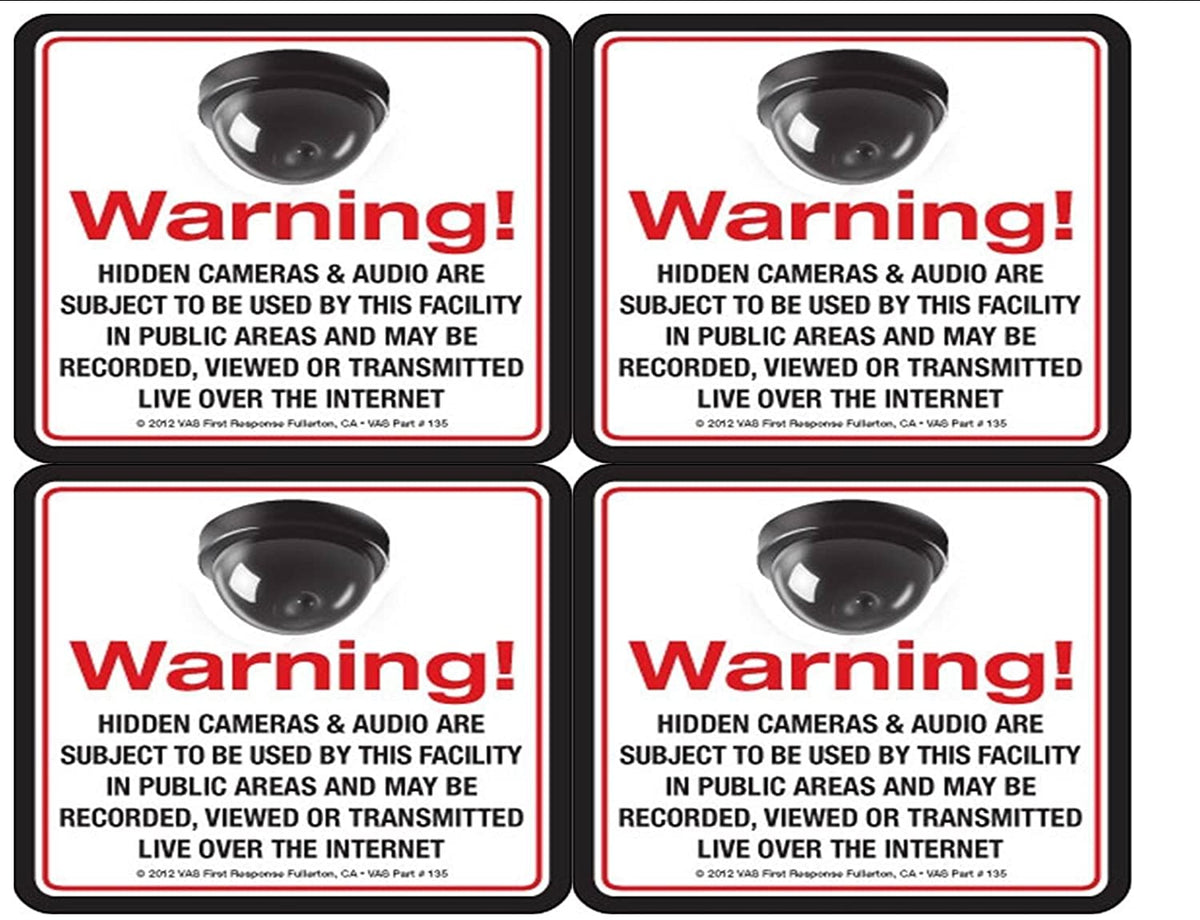 4 Security Mini Dome Camera Video Surveillance System Decal Stickers 4 ...