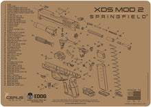 Load image into Gallery viewer, EDOG Springfield Armory XDs MOD 2 Tan (Exploded View) PPistol Cleaning Mat &amp; Range Warrior Handgun Cleaning Kit &amp; E.D.O.G. Tac Pak Cleaning Essentials