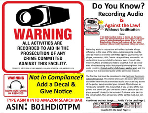 4 Security Camera Video Surveillance System Decal Stickers 4" x 4" CCTV Warning Sticker Decals Commercial Grade Scratch & Fade Resistant – Surface Mounting to Your Windows Doors & Gates