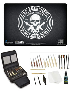 EDOG Gunslinger 20 PC Gun Cleaning Kit - Pistol Mat 2nd Ammendment Honor & Pride Pistol ProMat, Gunslinger .22 .38 .357 9MM .45- Cleaning Essentials Set