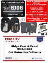 Load image into Gallery viewer, EDOG M17 Tan Flat Dark Earth CERUS Gear Schematic (Exploded View) Pistol ProMat, Range Warrior .22 .38 .357 9MM .45-20 PC &amp; 12 PC Tac Book Range, Field &amp; Bench Handgun Cleaning Essentials Kit
