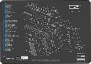 EDOG Browning Buckmark (Exploded View) PPistol Cleaning Mat & Range Warrior Handgun Cleaning Kit & E.D.O.G. Tac Pak Cleaning Essentials