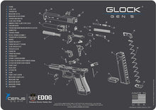 Load image into Gallery viewer, EDOG Glock Gen 5 Cerus Exploded View Schematic Gun Cleaning Mat &amp; R5 Handgun Pistol Range &amp; Duty Bag &amp; 28 Pc Handgun Cleaning Kit w Clenzoil CLP