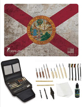 Load image into Gallery viewer, EDOG Gunslinger 20 PC Gun Cleaning Kit - Pistol Mat Florida State Flag Handgun Honor &amp; Pride Pistol Mat &amp; Gunslinger .22 .38 .357 9MM .45 Gun Cleaning Kit