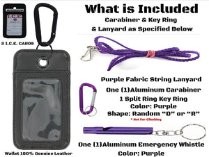 EDOG I.C.E. Lost Child & Medical Alert Parent Locator Neck Wallet | Lanyard | Key Chain | Carabiner | I.C.E. Cards | Leather | Emergency Contacts | Medical | Allergy | Meds | Language