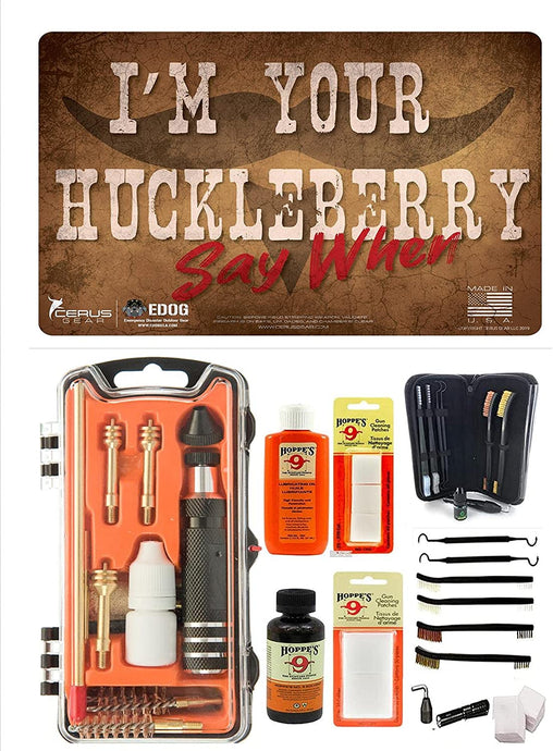 EDOG USA Outlaw 28 Pc Pistol Cleaning Kit -Featuring Doc Holiday I'm Your Hucklebery Mat, Calibers 9MM to .45 & Tac Pak Pistol Cleaning Essentials Kit