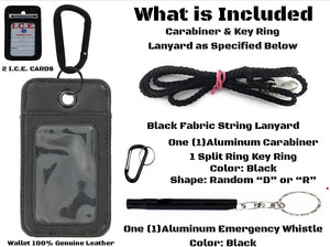 EDOG I.C.E. Lost Child & Medical Alert Parent Locator Neck Wallet | Lanyard | Key Chain | Carabiner | I.C.E. Cards | Leather | Emergency Contacts | Medical | Allergy | Meds | Language