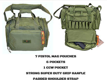 Load image into Gallery viewer, EDOG P 365 Cerus OD Green RangeMaster Ulitmate Range Bag &amp; Gun Cleaning Mat &amp; Pistol &amp; 27 Pc Range | Field | Duty Universal Handgun Cleaning Kit