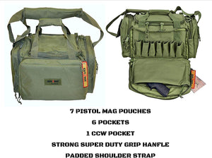 EDOG P 365 Cerus OD Green RangeMaster Ulitmate Range Bag & Gun Cleaning Mat & Pistol & 27 Pc Range | Field | Duty Universal Handgun Cleaning Kit