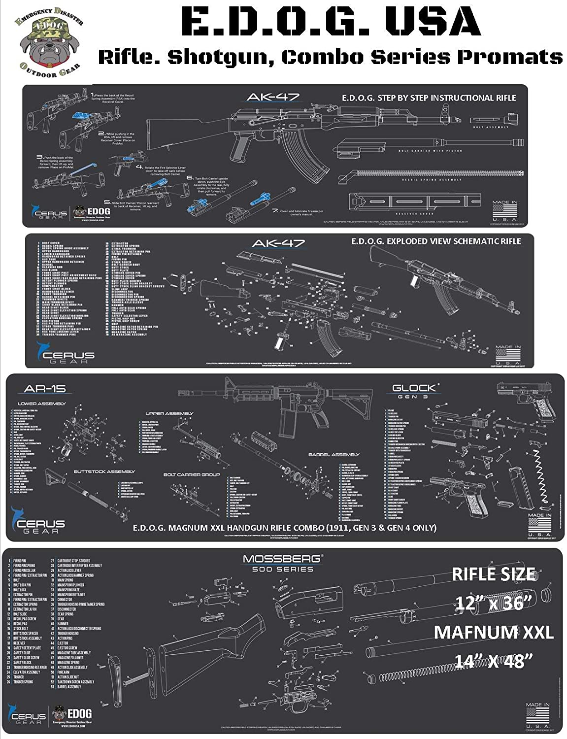 SKS Gun Cleaning Mat Schematic Exploded View Diagram Compatible Wi
