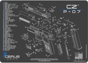 EDOG CZ P-10C CERUS Gear Schematic (Exploded View) Pistol ProMat, Range Warrior .22 .38 .357 9MM .45-20 PC & 12 PC Tac Book Range, Field & Bench Handgun Cleaning Essentials Kit