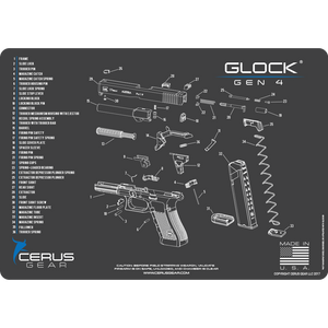EDOG Glock Gen4 CERUS Gear Schematic (Exploded View) Pistol ProMat, Range Warrior .22 .38 .357 9MM .45-20 PC & 12 PC Tac Book Range, Field & Bench Handgun Cleaning Essentials Kit