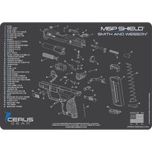 Load image into Gallery viewer, EDOG S&amp;W M&amp;P Shield CERUS Gear Schematic (Exploded View) Pistol ProMat, Range Warrior .22 .38 .357 9MM .45-20 PC &amp; 12 PC Tac Book Range, Field &amp; Bench Handgun Cleaning Essentials Kit