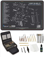 Load image into Gallery viewer, EDOG Smith &amp; Wesso M&amp;P Shield Promat &amp; 20 Pc Gunslinger Universal Handgun Cleaning Kit | Clenzoil CLP | Brushes | Mops | Patchs | Jags | .22 - .45 Caliber…