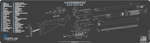 Load image into Gallery viewer, Mossberg 500 Shotgun Schematic (Exploded View) 14x48 Padded Gun Work Surface Protector Mat