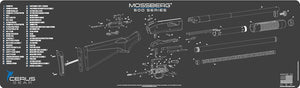 Mossberg 500 Shotgun Schematic (Exploded View) 14x48 Padded Gun Work Surface Protector Mat