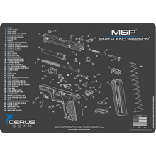 Load image into Gallery viewer, EDOG S&amp;W M&amp;P CERUS Gear Schematic (Exploded View) Pistol ProMat, Range Warrior .22 .38 .357 9MM .45-20 PC &amp; 12 PC Tac Book Range, Field &amp; Bench Handgun Cleaning Essentials Kit