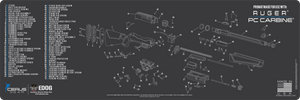 Ruger PC CARBINE gun Cleaning Mat - Schematic (Exploded View) Diagram Compatible With Ruger Mini-14 Series Rifle 3 mm Padded Pad Protects Your Firearm Magazines Bench Table Surfaces Oil Solvent Resistant