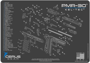 EDOG Keltec PMR-30 CERUS Gear Schematic (Exploded View) Pistol ProMat, Range Warrior .22 .38 .357 9MM .45-20 PC & 12 PC Tac Book Range, Field & Bench Handgun Cleaning Essentials Kit