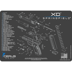 EDOG Springfield Armory XD CERUS Gear Schematic (Exploded View) Pistol ProMat, Range Warrior .22 .38 .357 9MM .45-20 PC & 12 PC Tac Book Range, Field & Bench Handgun Cleaning Essentials Kit