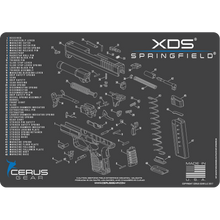 Load image into Gallery viewer, EDOG Springfield Armory XDs CERUS Gear Schematic (Exploded View) Pistol ProMat, Range Warrior .22 .38 .357 9MM .45-20 PC &amp; 12 PC Tac Book Range, Field &amp; Bench Handgun Cleaning Essentials Kit
