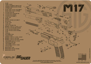 EDOG SIG M17 CERUS Gear Schematic (Exploded View) Pistol ProMat, Range Warrior Universal 32 PC & 12 PC Tac Book Range, Field & Bench Handgun Cleaning Essentials Kit