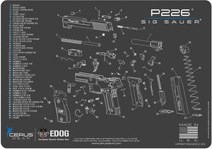 EDOG Sig P226 CERUS Gear Schematic (Exploded View) Pistol ProMat, Range Warrior .22 .38 .357 9MM .45-20 PC & 12 PC Tac Book Range, Field & Bench Handgun Cleaning Essentials Kit