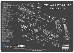 Taurus G2 CERUS Gear Schematic (Exploded View) Pistol ProMat, Range Warrior .22 .38 .357 9MM .45-20 PC & 12 PC Tac Book Range, Field & Bench Handgun Cleaning Essentials Kit